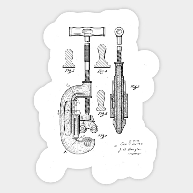 VINTAGE PATENT DRAWING Sticker by skstring